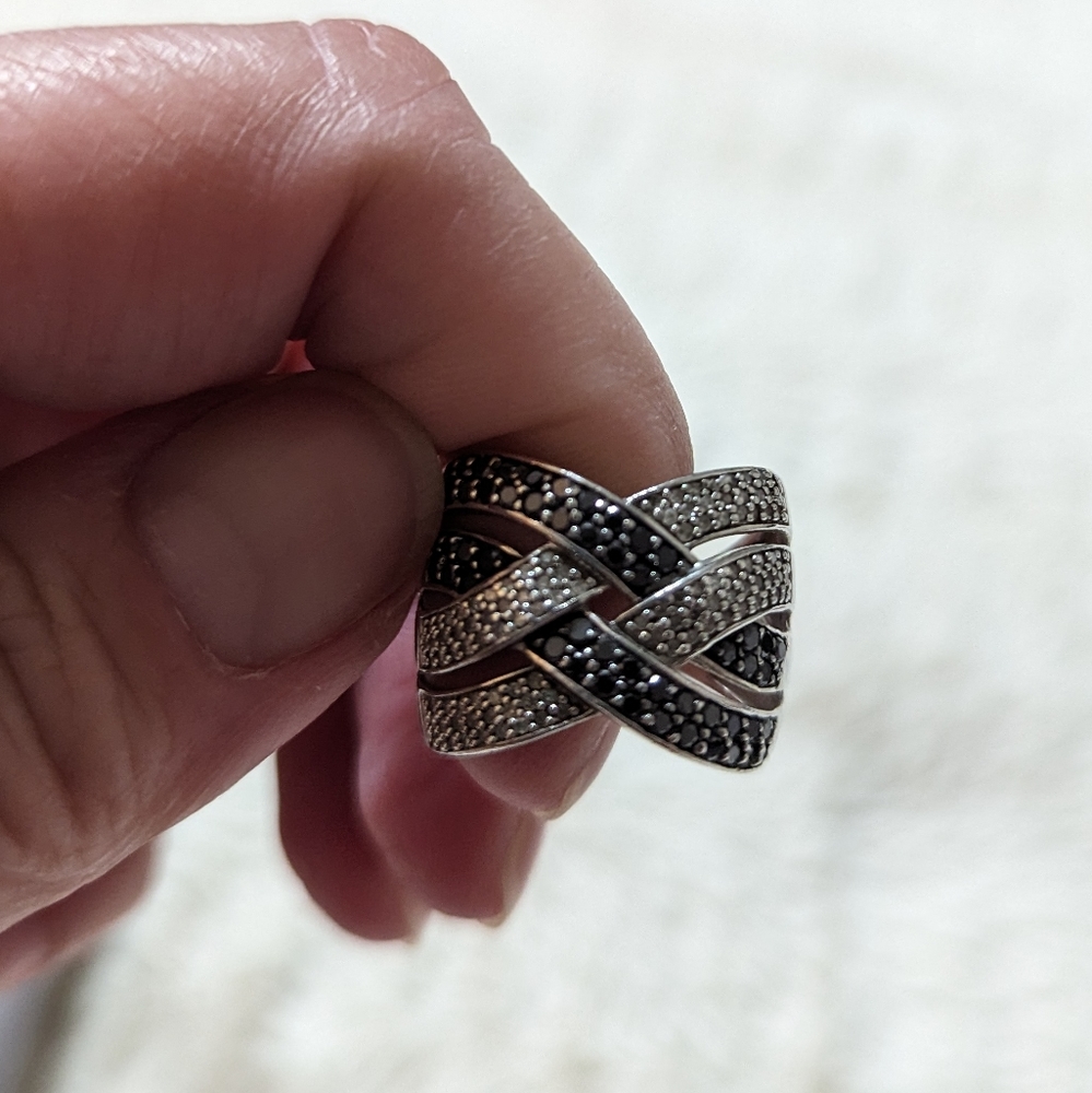 Sterling black/white diamonds